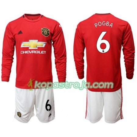 Billiga Fotbollströjor Manchester United Pogba 6 Barn Hemma tröja 2019/20 Långärmad
